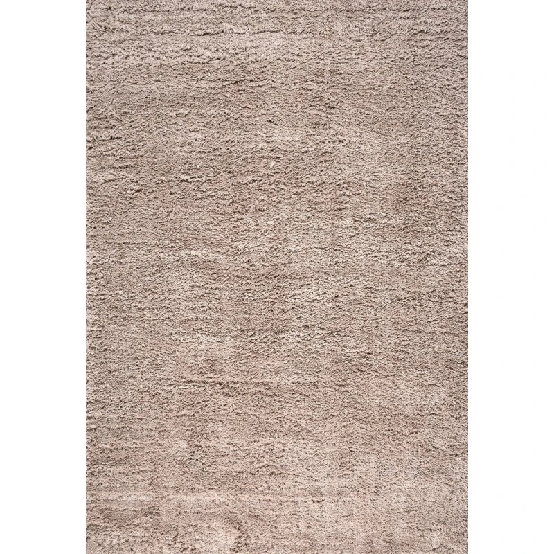 Groovy Solid Shag Beige 3 ft. x 5 ft. Area Rug