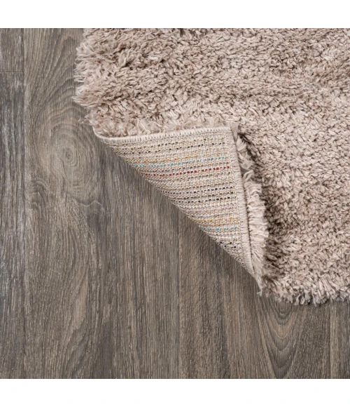 Groovy Solid Shag Beige 2 ft. x 10 ft. Runner Rug