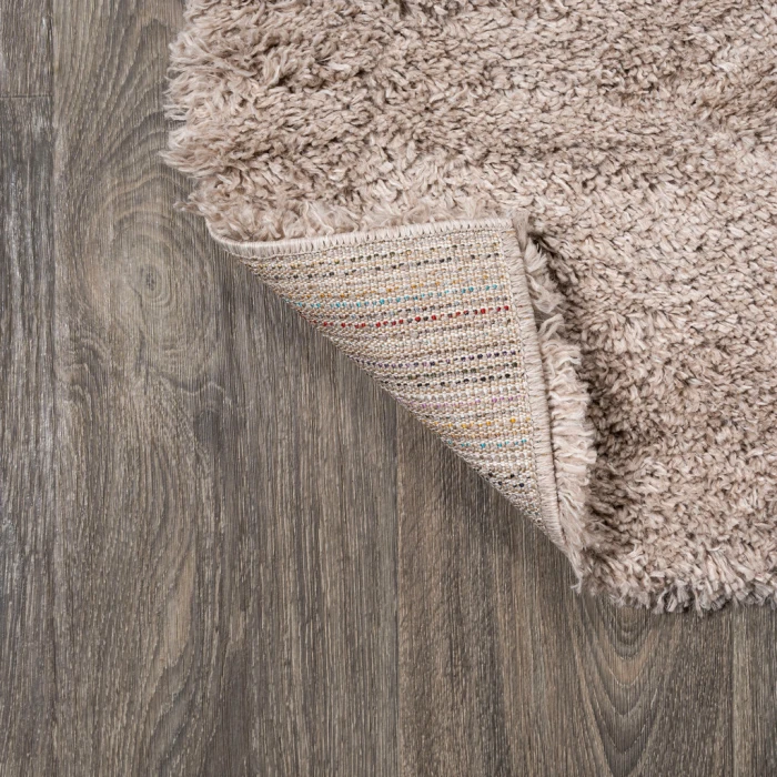 Groovy Solid Shag Beige 5 ft. x 8 ft. Area Rug