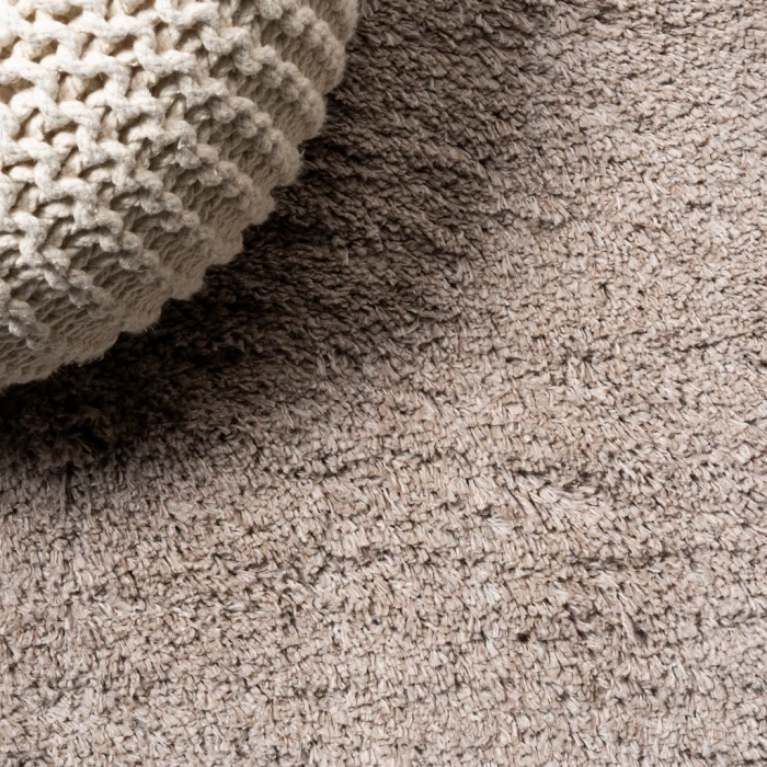 Groovy Solid Shag Beige 5 ft. x 8 ft. Area Rug