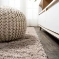 Groovy Solid Shag Beige 2 ft. x 8 ft. Runner Rug