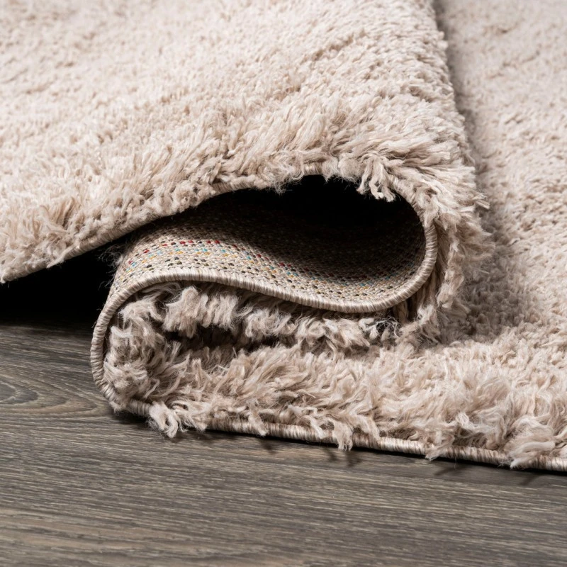 Groovy Solid Shag Beige 2 ft. x 8 ft. Runner Rug
