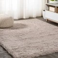 Groovy Solid Shag Beige 3 ft. x 5 ft. Area Rug
