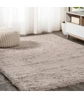 Groovy Solid Shag Beige 5 ft. x 8 ft. Area Rug