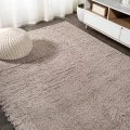 Groovy Solid Shag Beige 3 ft. x 5 ft. Area Rug