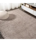 Groovy Solid Shag Beige 5 ft. x 8 ft. Area Rug