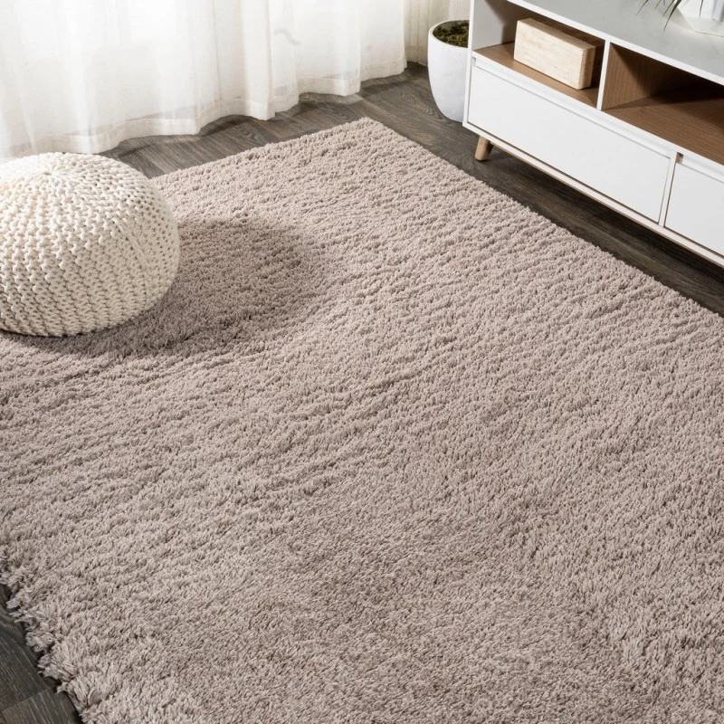 Groovy Solid Shag Beige 3 ft. x 5 ft. Area Rug