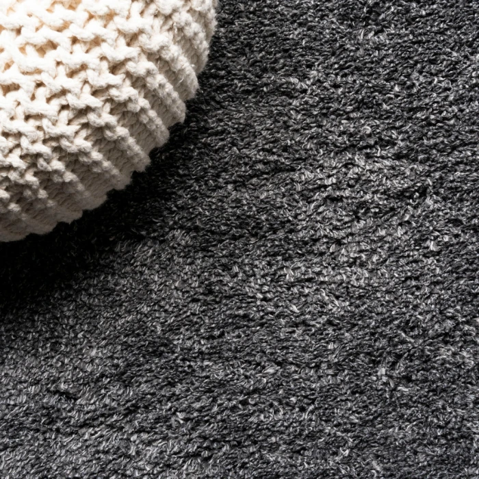 Groovy Solid Shag Dark Gray 3 ft. x 5 ft. Area Rug