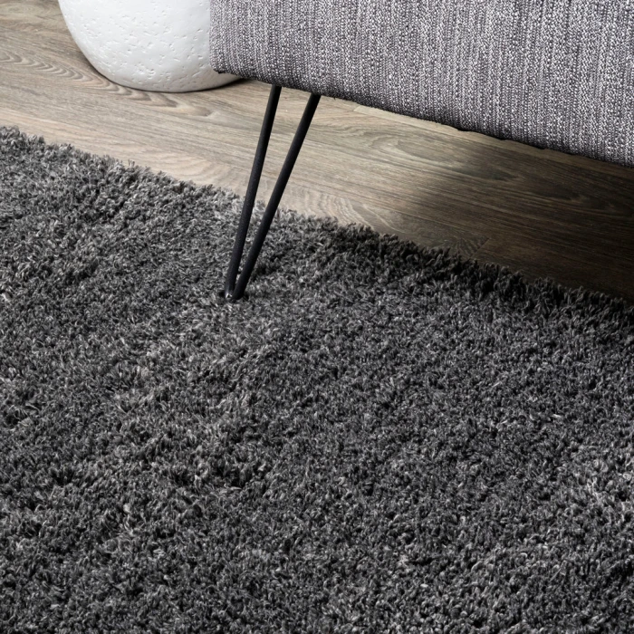 Groovy Solid Shag Dark Gray 3 ft. x 5 ft. Area Rug