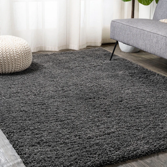 Groovy Solid Shag Dark Gray 3 ft. x 5 ft. Area Rug