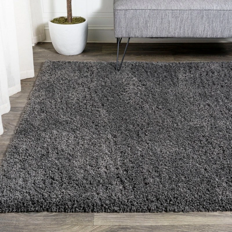 Groovy Solid Shag Dark Gray 5 ft. x 8 ft. Area Rug