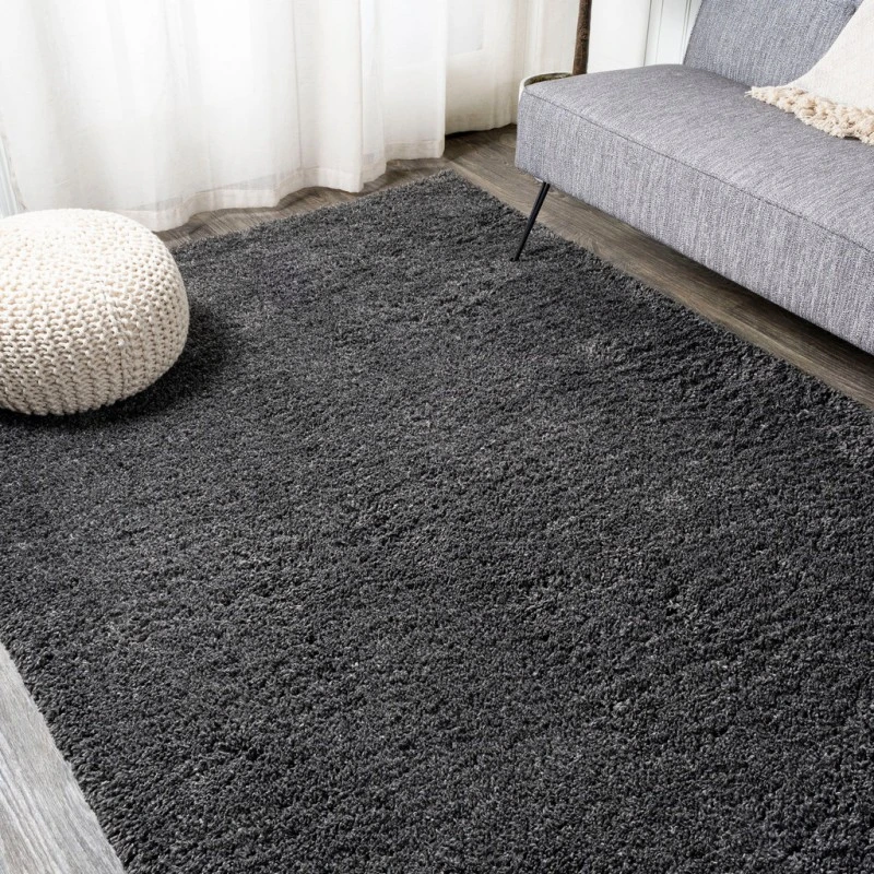 Groovy Solid Shag Dark Gray 5 ft. x 8 ft. Area Rug
