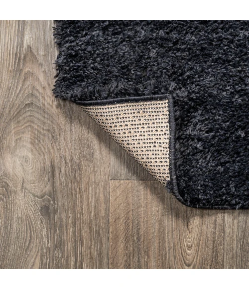 Groovy Solid Shag Dark Navy 3 ft. x 5 ft. Area Rug