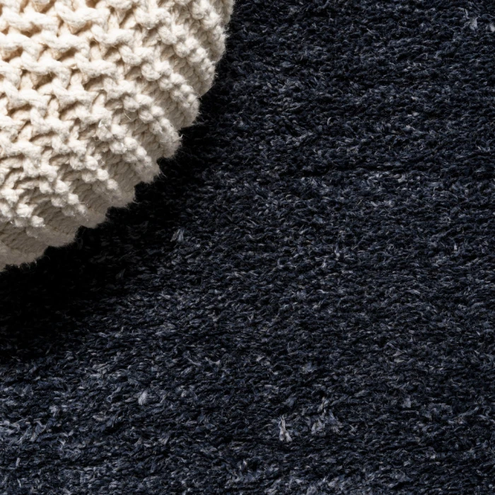Groovy Solid Shag Dark Navy 8 ft. x 10 ft. Area Rug