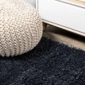 Groovy Solid Shag Dark Navy 2 ft. x 10 ft. Runner Rug