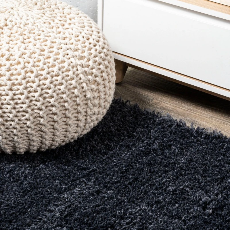 Groovy Solid Shag Dark Navy 2 ft. x 10 ft. Runner Rug