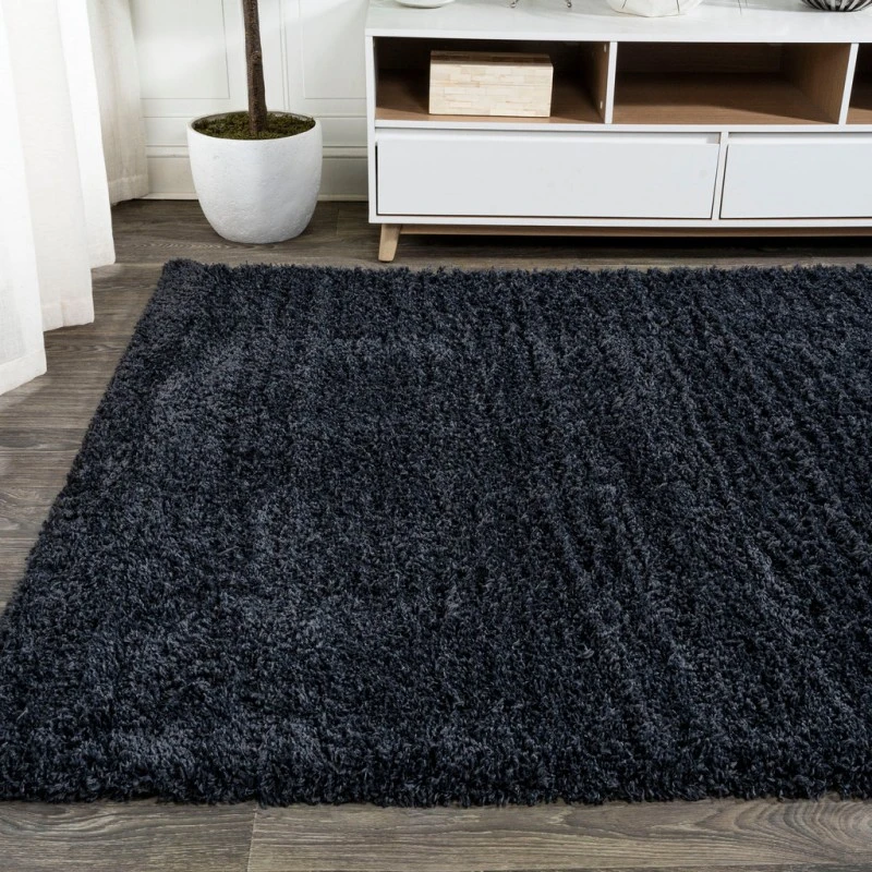 Groovy Solid Shag Dark Navy 2 ft. x 10 ft. Runner Rug