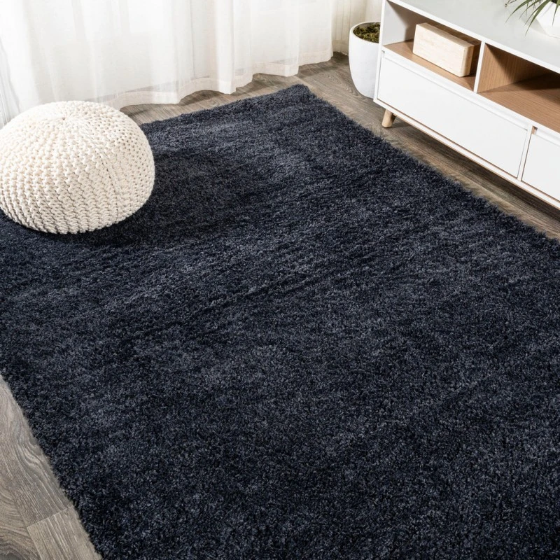 Groovy Solid Shag Dark Navy 2 ft. x 10 ft. Runner Rug