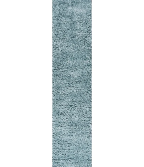 Groovy Solid Shag Turquoise 2 ft. x 10 ft. Runner Rug