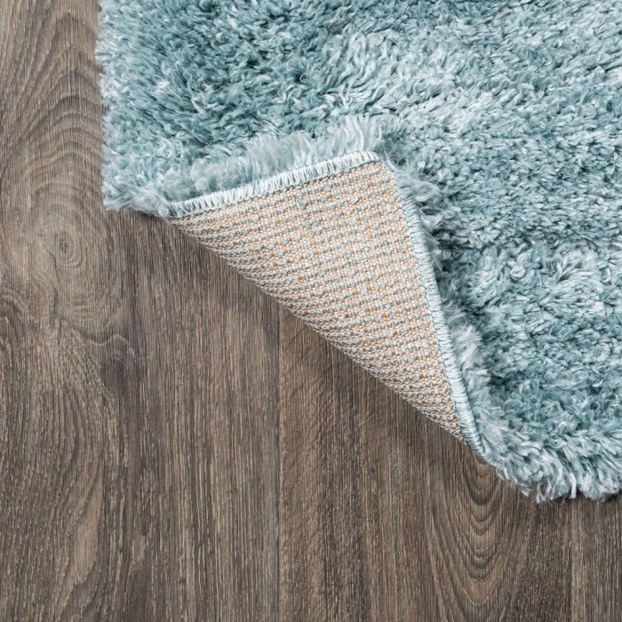 Groovy Solid Shag Turquoise 2 ft. x 8 ft. Runner Rug