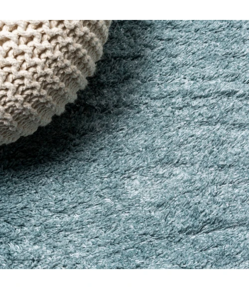 Groovy Solid Shag Turquoise 2 ft. x 10 ft. Runner Rug