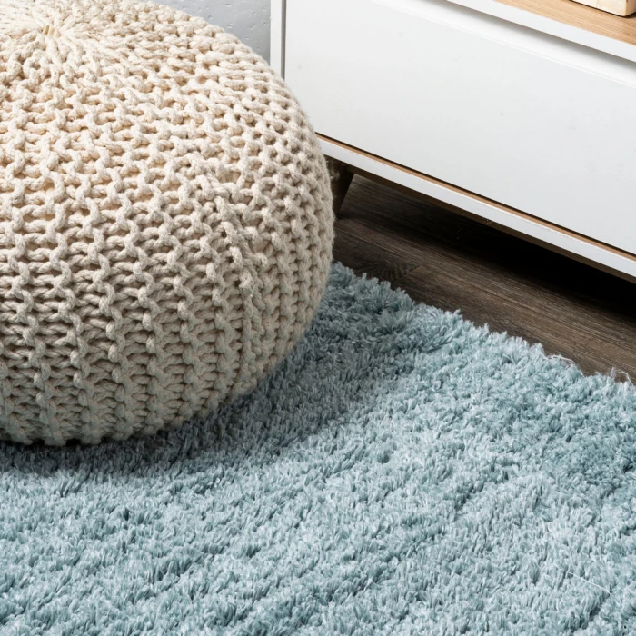 Groovy Solid Shag Turquoise 2 ft. x 8 ft. Runner Rug