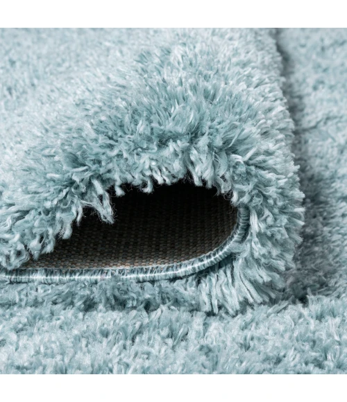 Groovy Solid Shag Turquoise 2 ft. x 10 ft. Runner Rug