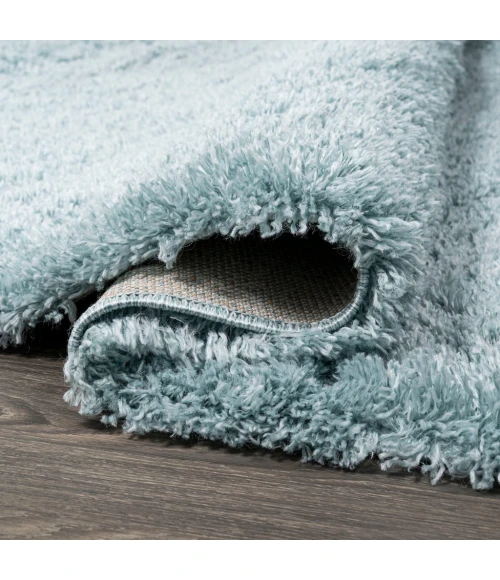 Groovy Solid Shag Turquoise 2 ft. x 10 ft. Runner Rug