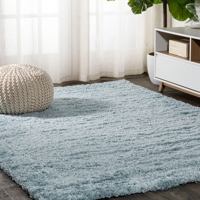 Groovy Solid Shag Turquoise 3 ft. x 5 ft. Area Rug