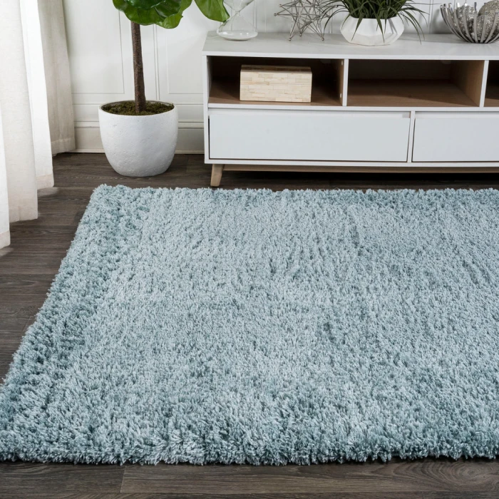 Groovy Solid Shag Turquoise 4 ft. x 6 ft. Area Rug