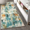Jonathany Contemporary Pop CTP100A Blue/Cream Area Rug 2 ft. 3 in. X 8 ft. Runner