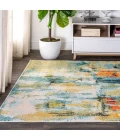Contemporary POP Modern Abstract Waterfall Blue/Cream 8 ft. x 10 ft. Area Rug