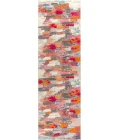 Contemporary POP Modern Abstract Brushstroke Ivory/Pink 2 ft. x 8 ft. Runner Rug