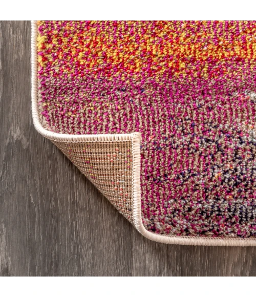 Contemporary POP Modern Abstract Brushstroke Ivory/Pink 3 ft. x 5 ft. Area Rug