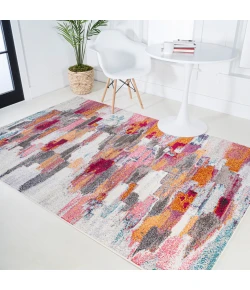 Jonathany Contemporary Pop CTP101A Ivory/Pink Area Rug 3 ft. X 5 ft. Rectangle