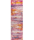 Contemporary POP Modern Abstract Brushstroke Pink/Cream 2 ft. x 8 ft. Runner Rug