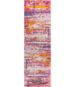 Jonathany Contemporary Pop CTP102B Pink/Cream Area Rug 2 ft. 3 in. X 8 ft. Runner