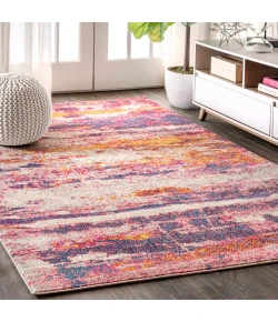 Jonathany Contemporary Pop CTP102B Pink/Cream Area Rug 7 ft. 9 in. X 10 ft. Rectangle