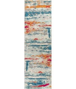 Jonathany Contemporary Pop CTP102C Cream/Blue Area Rug 2 ft. 3 in. X 8 ft. Runner