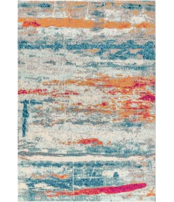 Jonathany Contemporary Pop CTP102C Cream/Blue Area Rug 4 ft. X 6 ft. Rectangle