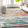 Jonathany Contemporary Pop CTP102C Cream/Blue Area Rug 7 ft. 9 in. X 10 ft. Rectangle