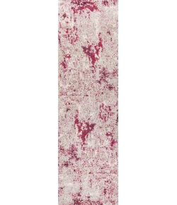 Jonathany Contemporary Pop CTP103B Gray/Maroon Area Rug 2 ft. 3 in. X 8 ft. Runner