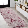 Jonathany Contemporary Pop CTP103B Gray/Maroon Area Rug 2 ft. 3 in. X 8 ft. Runner