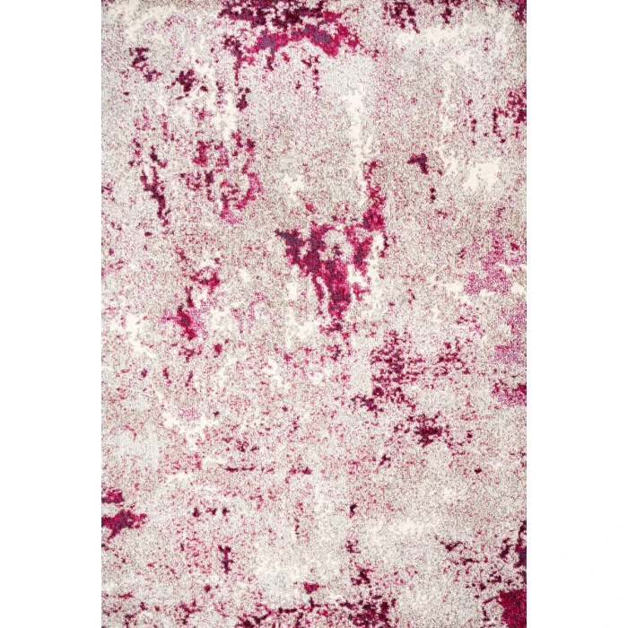 Contemporary POP Modern Abstract Vintage Faded Maroon/Gray 8 ft. x 10 ft. Area Rug
