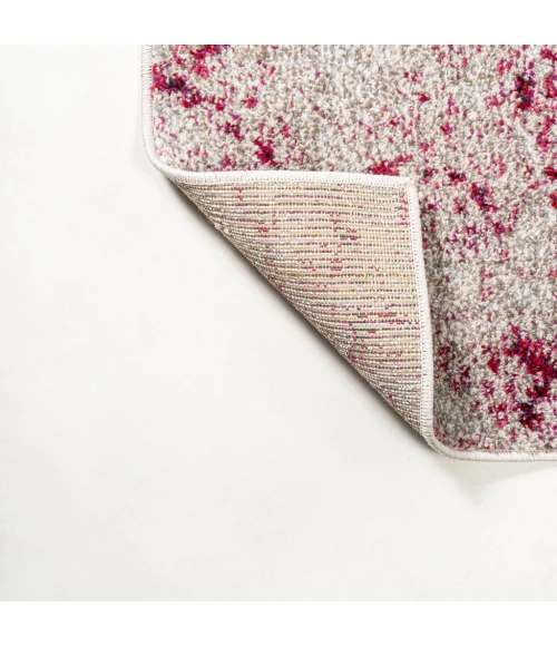 Contemporary POP Modern Abstract Vintage Faded Maroon/Gray 5 ft. x 8 ft. Area Rug