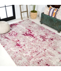 Jonathany Contemporary Pop CTP103B Maroon/Gray Area Rug 5 ft. 3 in. X 7 ft. 6 in. Rectangle