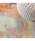 Contemporary POP Modern Abstract Vintage Cream/Orange 8 ft. x 10 ft. Area Rug