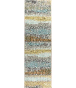 Jonathany Contemporary Pop CTP105A Cream/Yellow Area Rug 2 ft. 3 in. X 8 ft. Runner