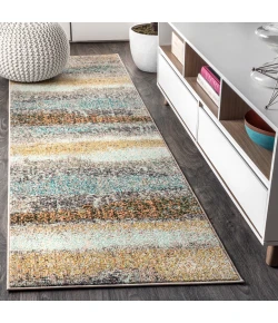 Jonathany Contemporary Pop CTP105A Cream/Yellow Area Rug 2 ft. 3 in. X 8 ft. Runner