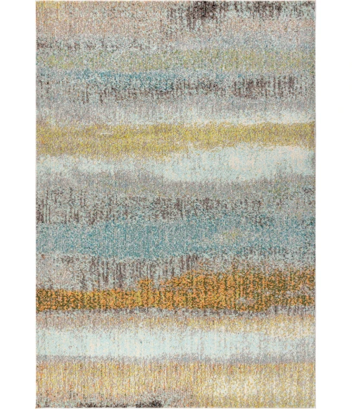 Contemporary POP Modern Abstract Vintage Cream/Yellow 8 ft. x 10 ft. Area Rug
